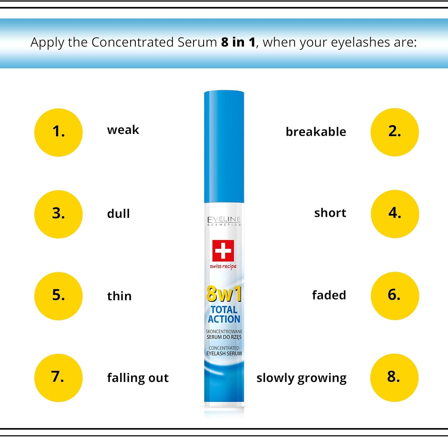 Eveline Cosmetics Lash Therapy Professional Total Action 8-in-1 Concentrated Eyelash Serum with Argan Oil - Image 5