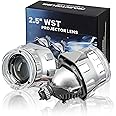 2.5inch Projector Lens,Car Headlight Retrofit Kit with Hi/Lo Beam Function,70W 20,000LM 6000K,Focus Beam with Sharp Cut off Line No Blind Oncoming Car Upgrade Bi-Xenon Projector Lens,Sliver Shroud