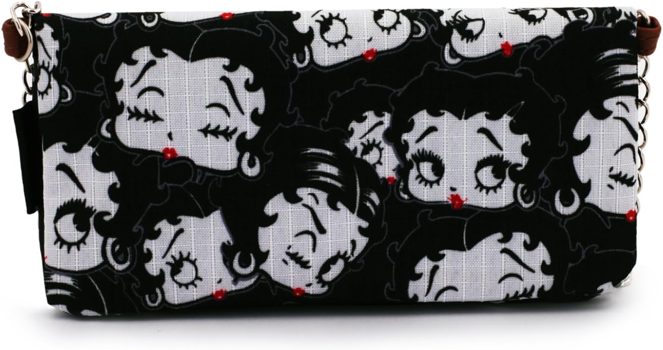Betty Boop Noir-Soft Wallet with Chain, Black, 20 x 9 cm - Image 4