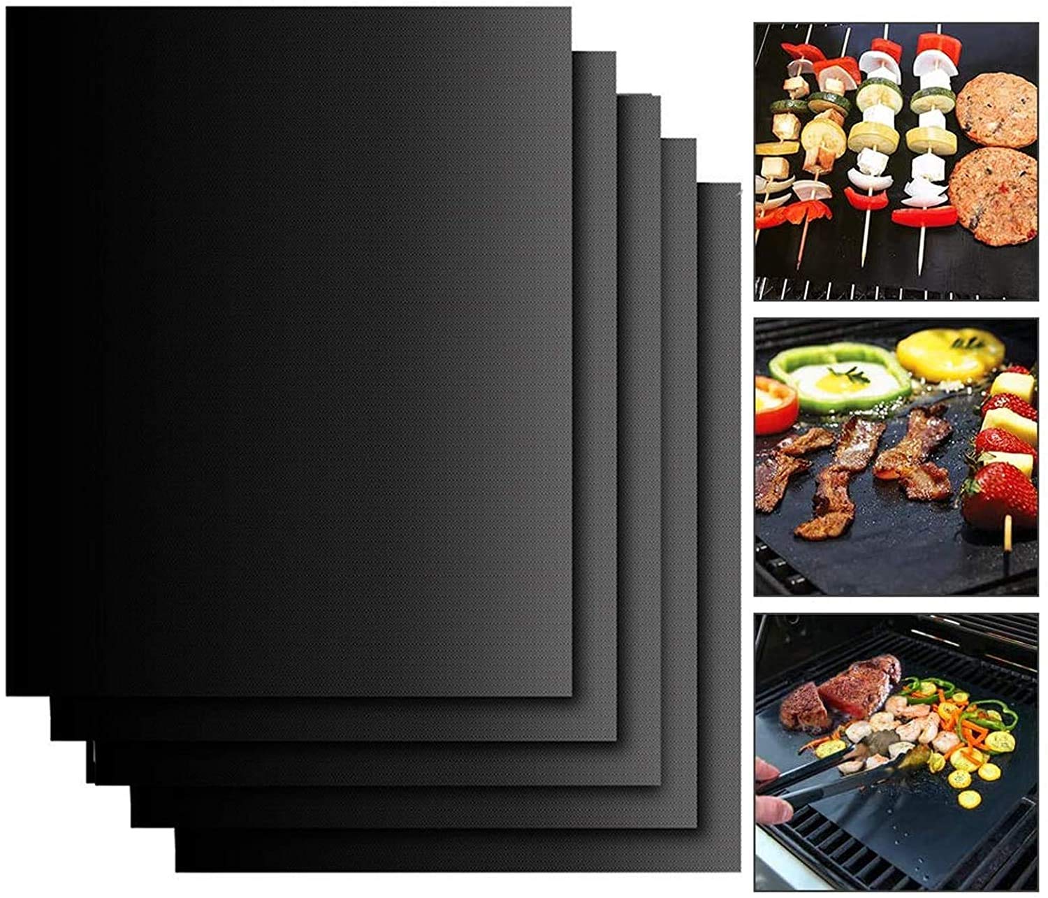 KARP Grill Mat Set of 5 Heavy Duty BBQ Grill Mats Non Stick, BBQ