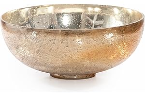 ANDALUCA Mercury Glass Decorative Round Bowl (Gold)