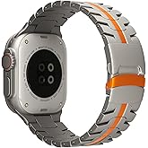 Titanium Band Compatible with Compatible with Apple Watch Ultra 2/1 49mm 46mm 45mm 44mm 42mm iWatch Ultra Series 10/9/8/7/SE/6/5/4/3, Solid Men Replacement Robust Metal Link Wristband