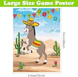 PLULON Pin the Tail on the Donkey Game Poster with Tail Stickers Birthday Party view 2