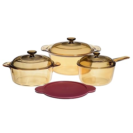 Visions Glas-Keramik Kochtopf Set 6-TLG