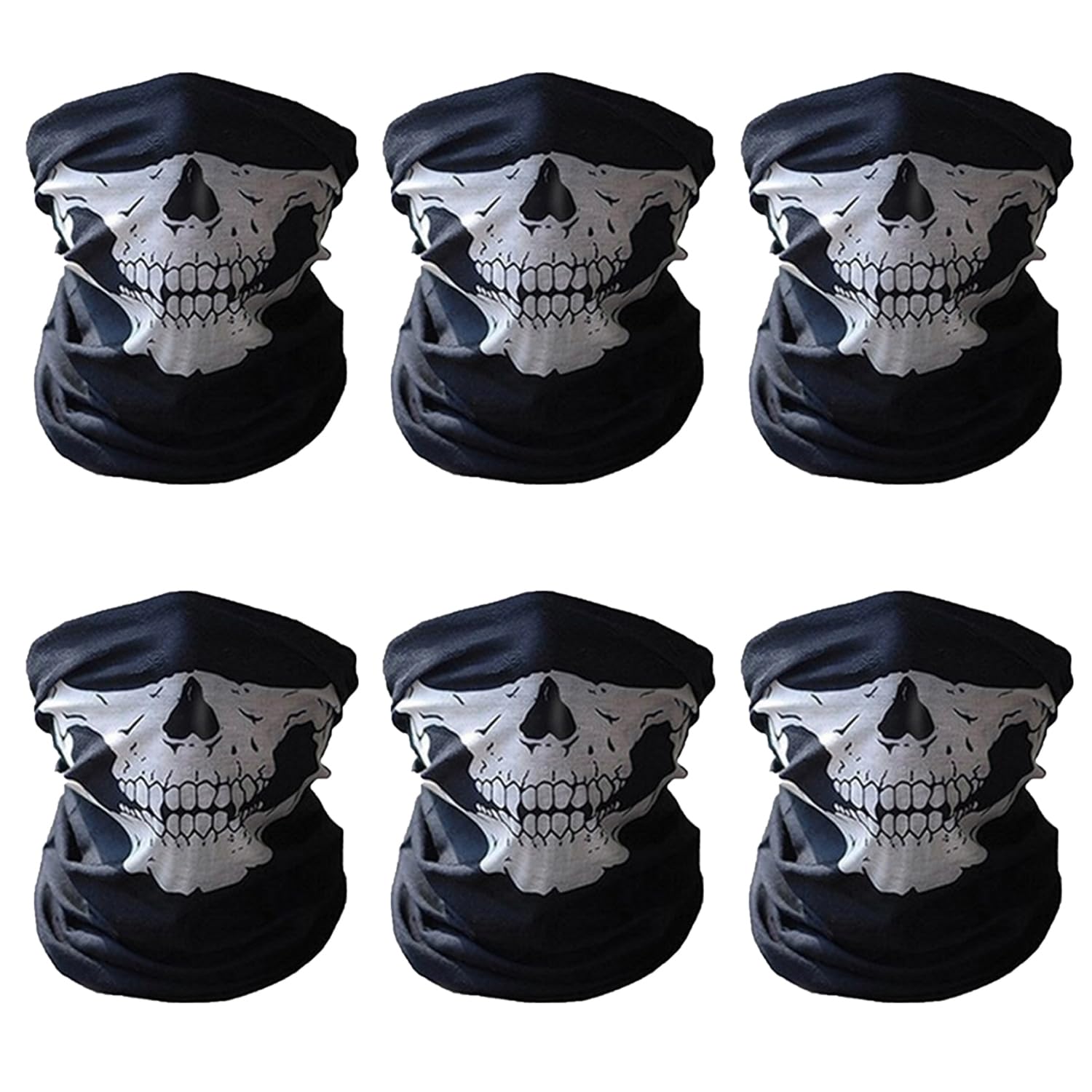 AOVNA Skull Face Mask Half Skull Face Bandana Multifunctional Seamless Scarf Sport Headwear Funny Costume Accessories for Halloween Carnival Masquerade (12)