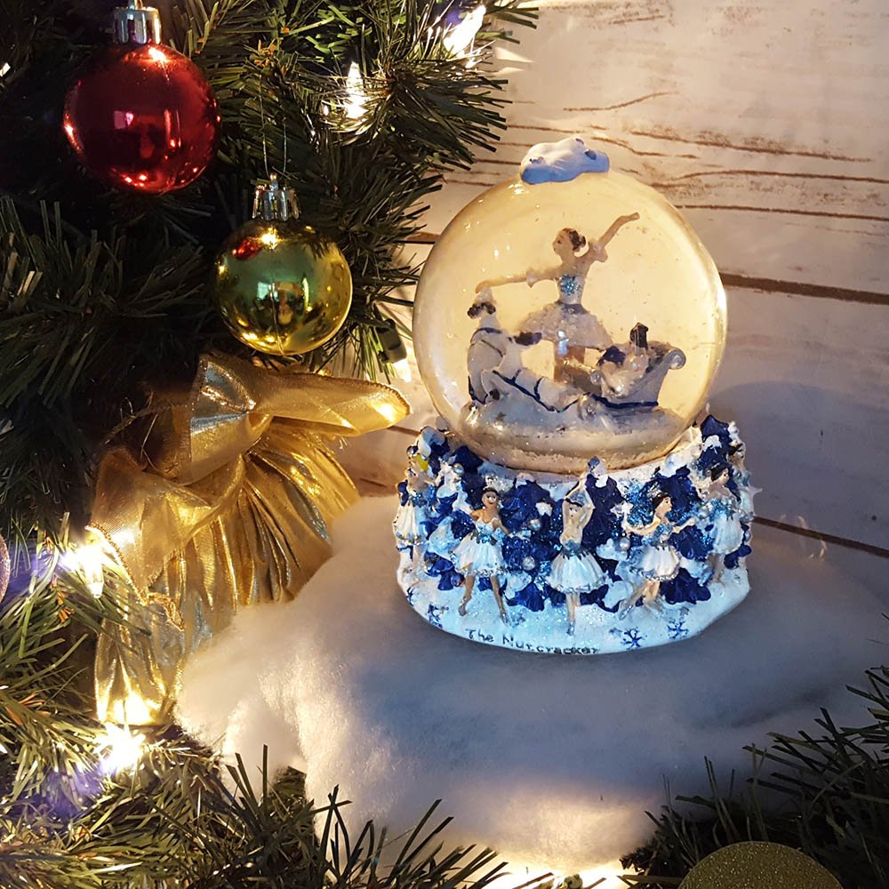 Home Nutcracker Ballet Gifts Snow Scene Musical Snowglobe Plays Dance