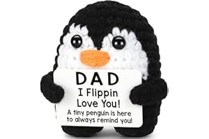 Handmade Crochet Penguin Gift for Dad from Daughter Son, Funny I Love You Emotional Cute Decor, for Dads Bonus Step Fathers