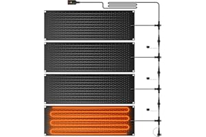 FUNOMO 4 Pcs Heated Snow Melting Mats - 10 x 30 Inch Heated Outdoor Mats with 6.5 ft Power Cord, No-Slip Snow and Ice Melting Mat for Walkways, Electric Snow Melting Mats for Decks Sidewalks Driveway Stair