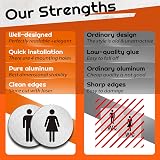 AIFIZO Brushed Aluminium Toilet Sign Set of 2 Self Adhesive 75mm Men Women view 5