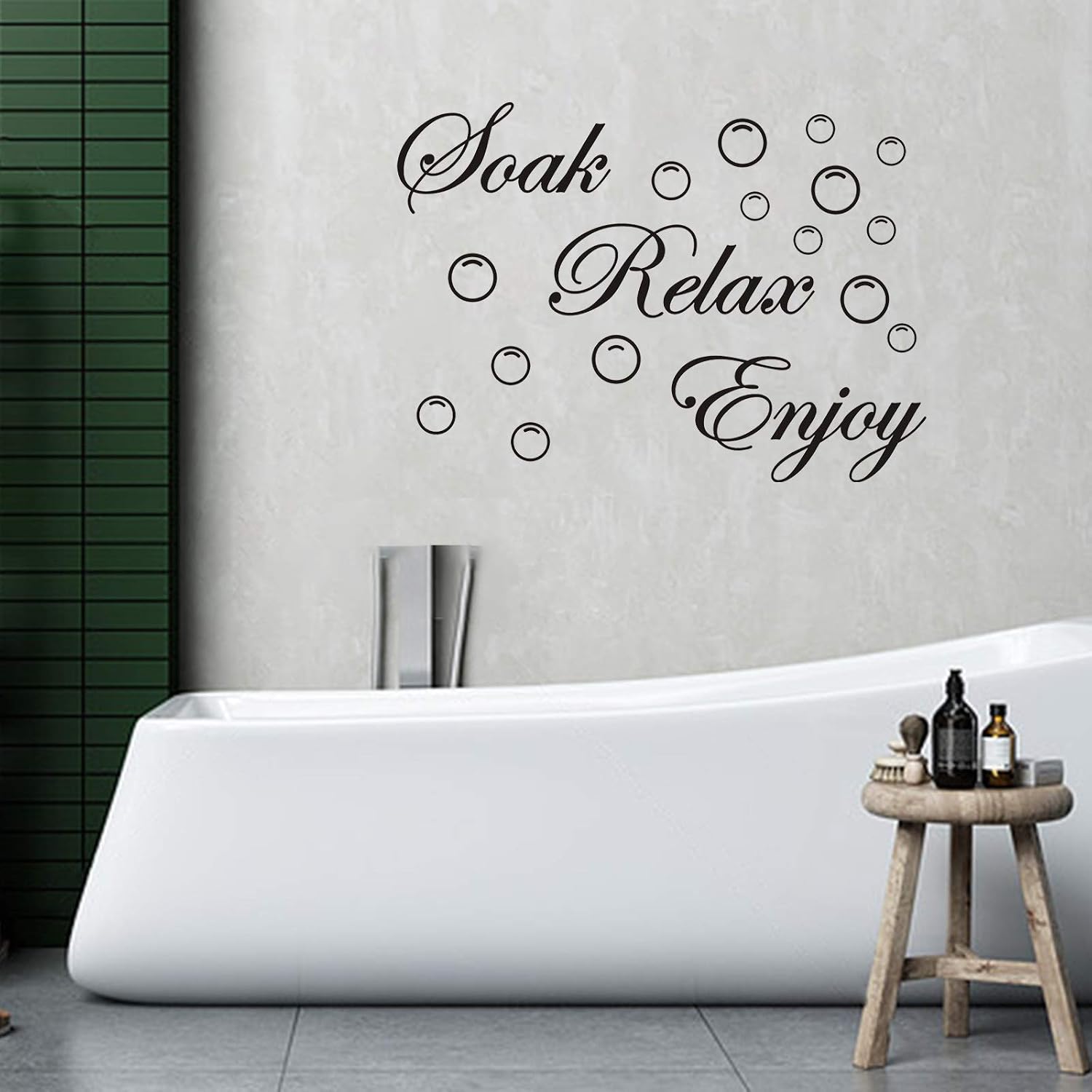 Quanyuchang Soak Relax Enjoy Wall Decal Vinyl Stickers - Image 3