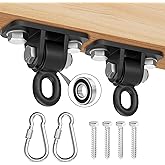BETOOLL Swing Hangers with Bearing, Heavy Duty Porch Swing Hanging Kit for Outdoor Playground Tree Indoor Ceiling Mount Hardware Brackets Hooks for Yoga Hammock Punching Bag Accessories 2PCS Black