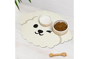 AYIASHIAB Dog Food Mats for Floors Absorbent, Pet Cat Food Mat - Non Slip Quick Dry Dog Bowl Mat, Eco-Friendly Dog Mat for Water Bowl Pet Supplies 17"X23"