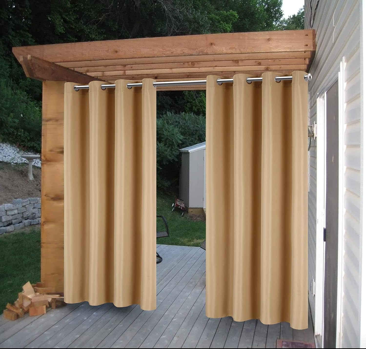 Outdoor Curtains - DREAM ART Outdoor Curtains UV Protection Thermal Insulated for Patio,Garden Two Piece (54