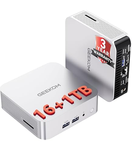 GEEKOM A5 Pro Mini PC, AMD Ryzen 5 7430U, 16GB RAM 1TB SSD