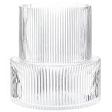 YANWE1 Ribbed Glass Vase, Flower Vase, Fluted Clear