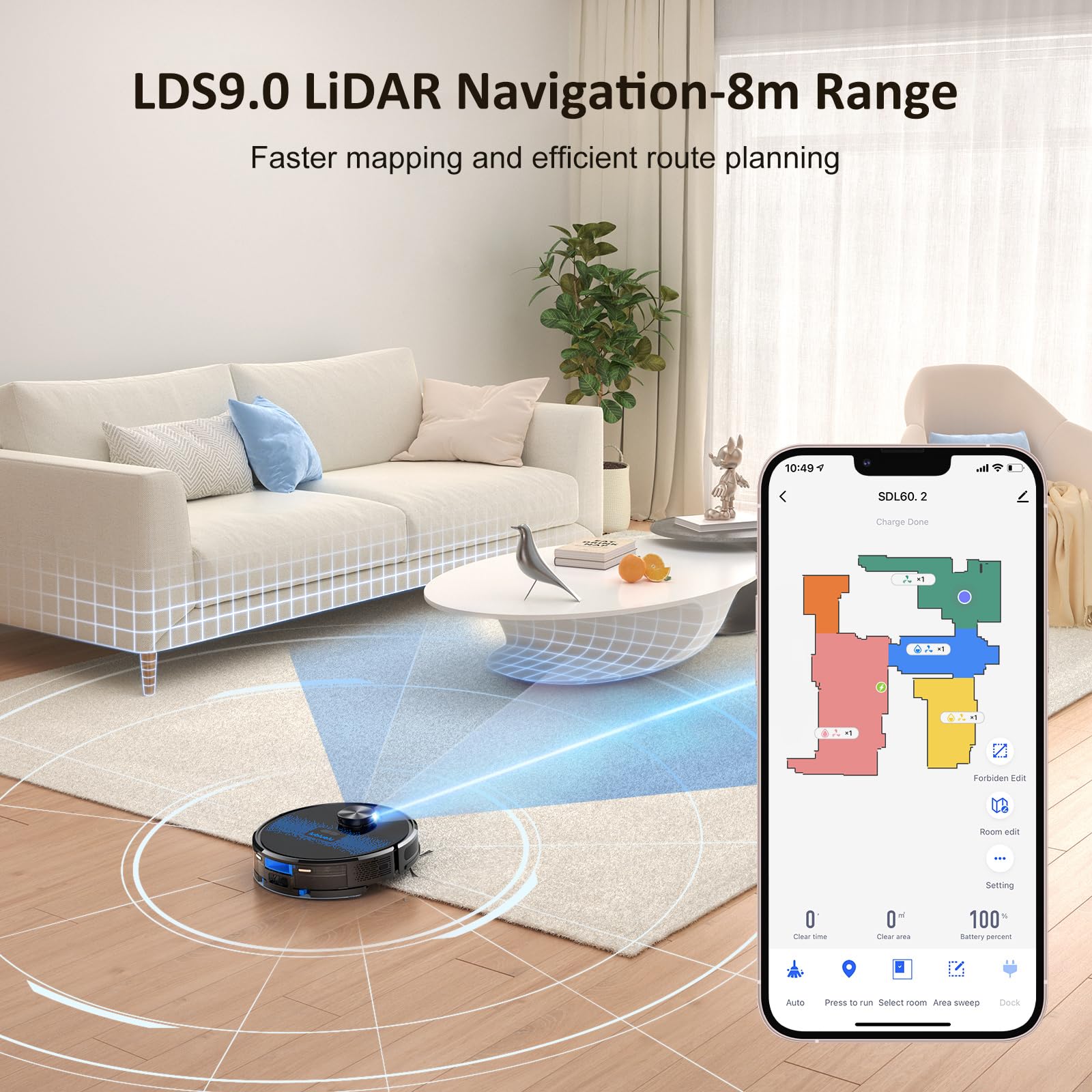 Lubluelu Robot Vacuum Self Emptying,Hands-Free Up to 60 Days,4000pa Robot Vacuum and Mop Combo, Lidar Navigation,WiFi/App/Alexa,Self-Charging,3 in 1 Robotic Vacuum for Pet Hair Hard,Floor,Carpet