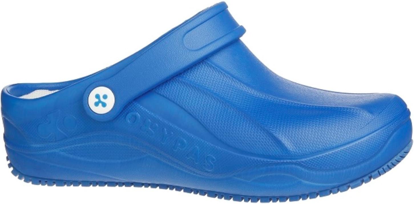 Oxypas 'Smooth' Anti-Slip, Anti-Static Clog, Suitable for Doctors, Nurses and All Medical Professionals (EU 38, Electric Blue)