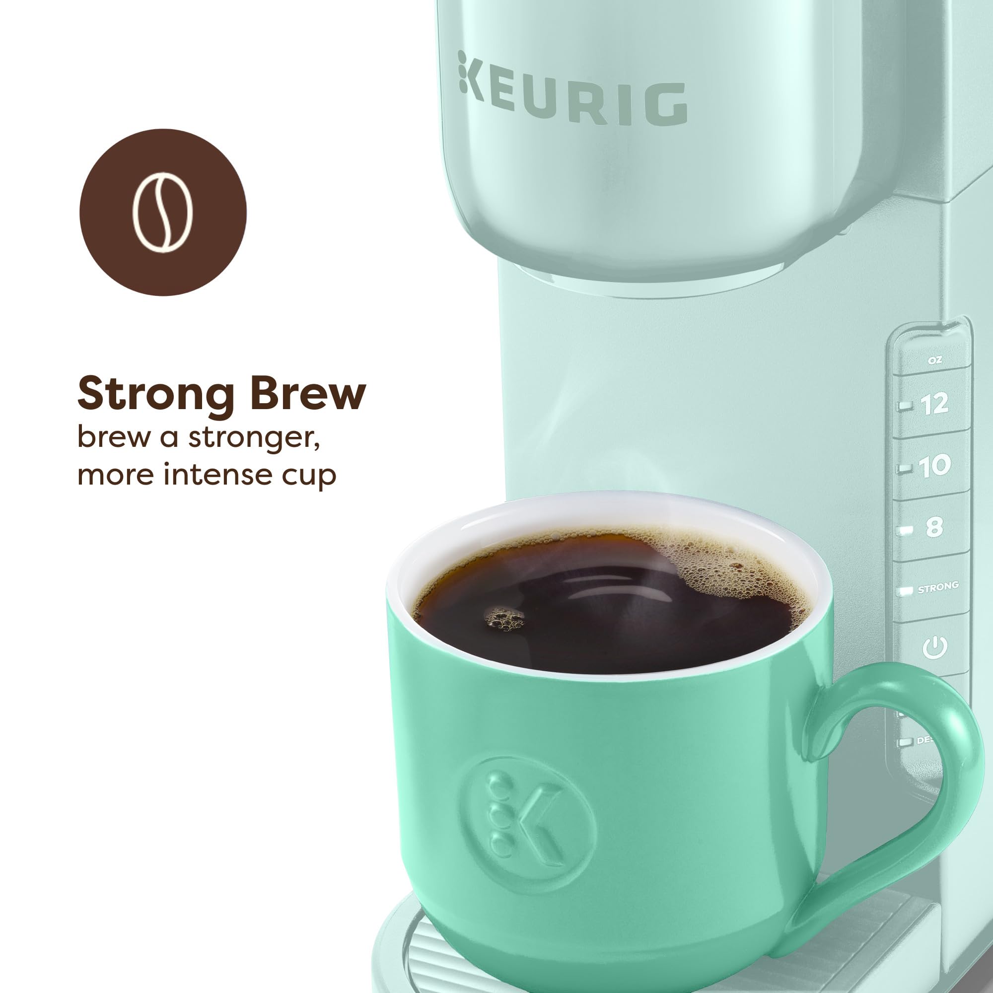Keurig K-Express Cafetera de cápsulas K-Cup de una sola porción, 3 tamaños de preparación, función de botón fuerte, depósito extraíble de 42 oz, menta