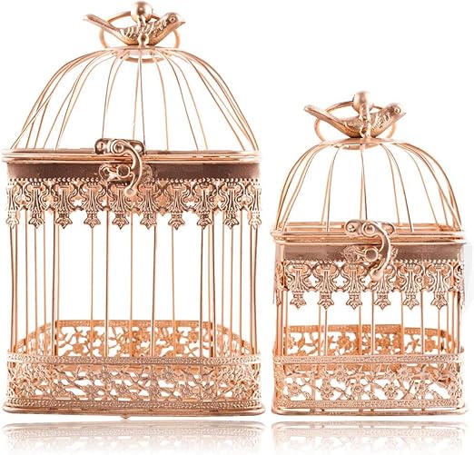 Amazon Com 2pcs White Metal Wedding Birdcages Gifts Card Holder