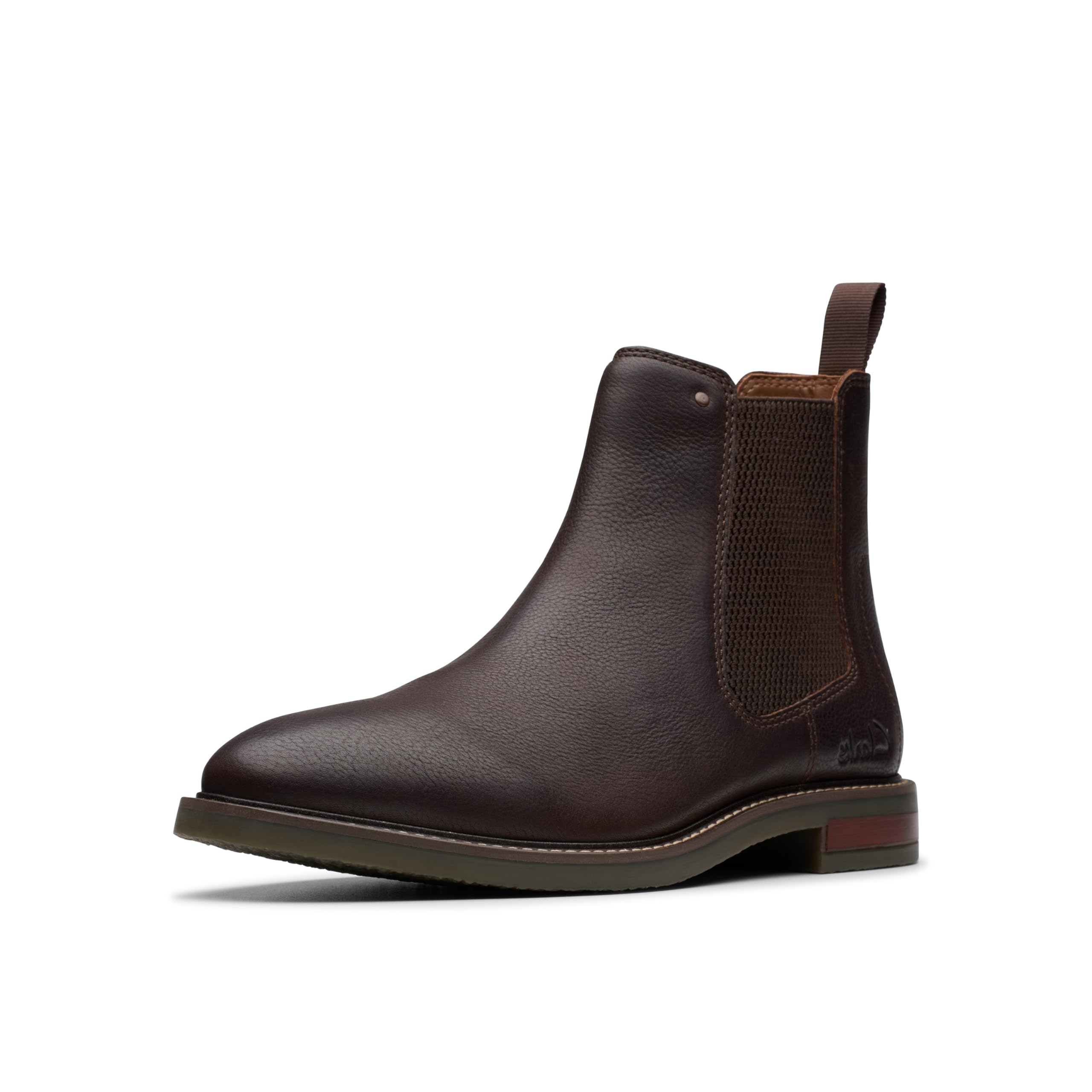 Clarks Collection Men’s Jaxen Easy Chelsea Boot, Brown Tumbled Leather, 9.5 Wide US