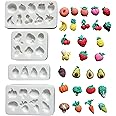 LVDGE Lovely Small Items Silicone Fondant Molds Set For Cake Topper, Gumpaste, Candy & Chocolate, Polymer Clay and More (Vegetables & Fruits)