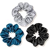 OLESILK 100% Mulberry Silk-Scrunchies for Hair Sleep, Women Grils Silk Hair Ties for Frizz & Breakage Curly Hair, No Damage,