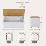 Vida Designs Arlington Storage Ottoman White Wood 100x40x48cm Lift Lid view 2