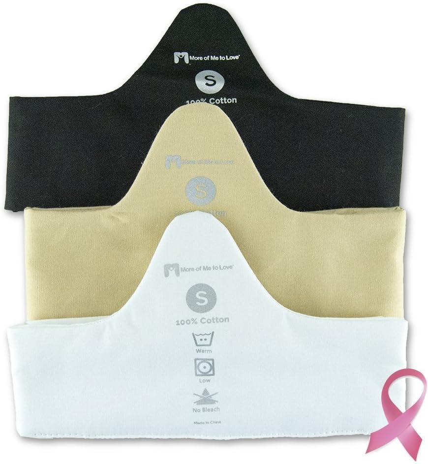 Amazon Com Sweat Wicking 100 Cotton Bra Liner 3 Pack Black White Beige Medium Health Personal Care