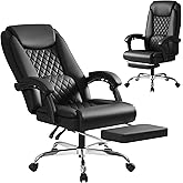Homall Executive Home Office Chair with Lumbar Support,400lbs Adjustable Ergonomic High Back Office Chair Reclining Managerial Chair for Home Office (Black)