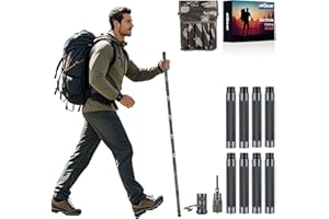 aiGear Tactical Walking Sticks 15 in 1 Outdoor Hiking Staff Multitool Gear Adjustable Trekking Poles for Camping Hiking Wilderness Survival