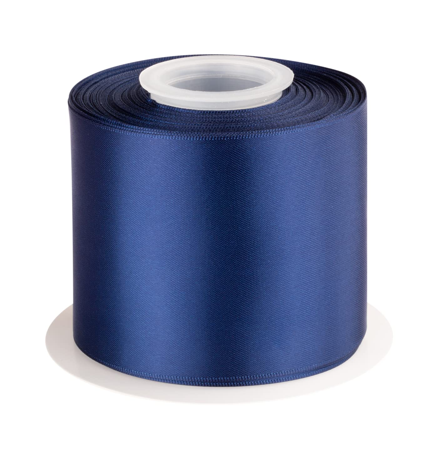 Double Faced Satin Ribbon, 75mm X 22M, Solid Polyester Craft Ribbon, Perfect for Gift Wrapping, Crafts, Wedding Party Ceremony Decoration, Floral Arrangement, Sewing (Navy) — image 1
