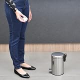 Tramontina 3L Pedal Bin Stainless Steel with Lid Bathroom Waste 17cm view 9