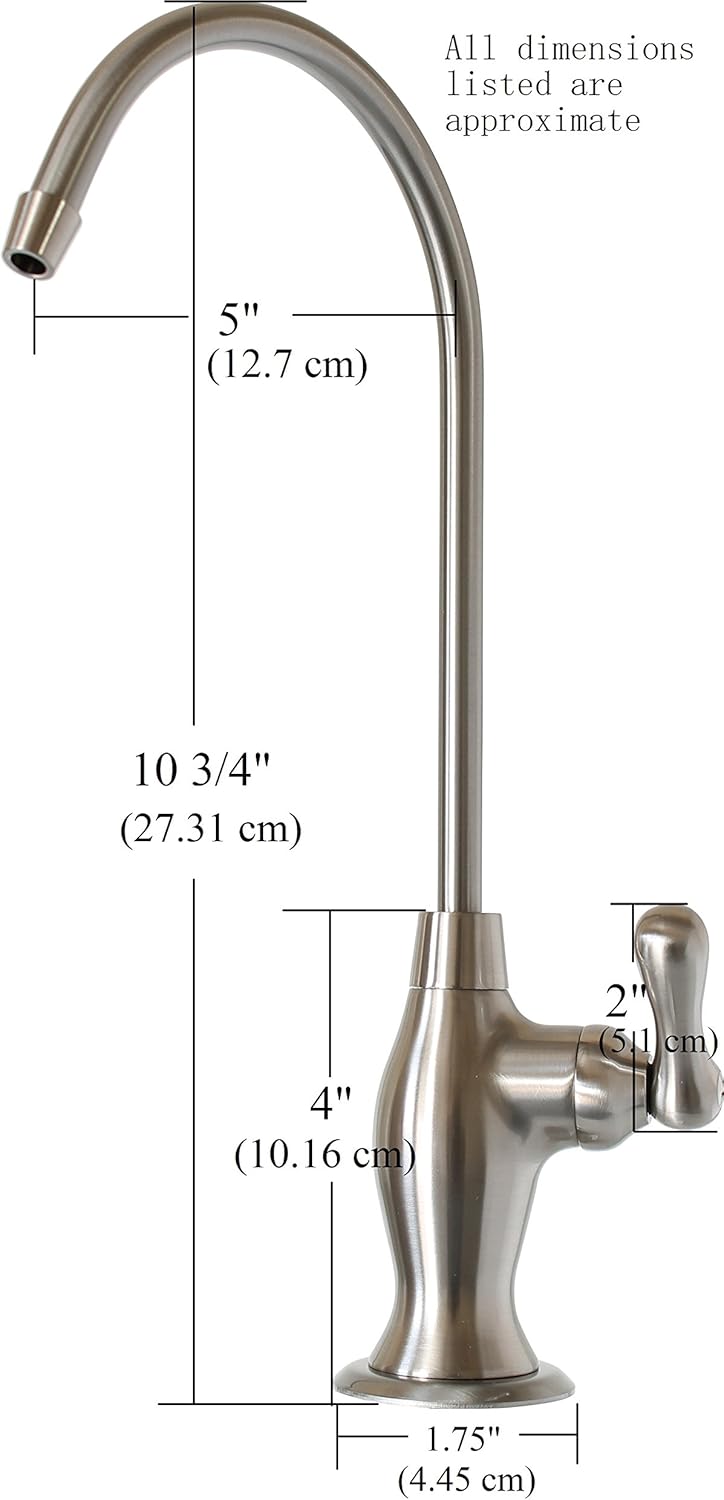 Metpure Reverse Osmosis Dinking Water Non Air Gap RO Faucet Filtration System Water Dispenser Spout (Venetian Bronze) With Drinking Water Faucet Wrench RO-FW148 - - 
