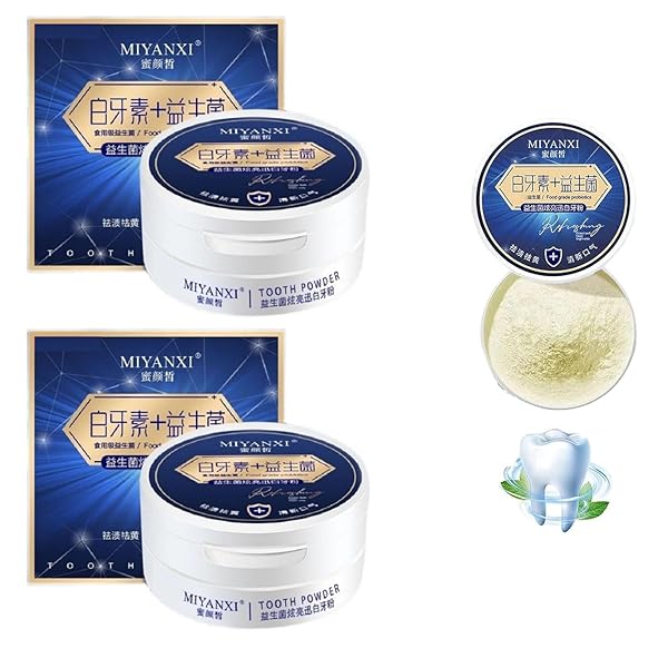 2PCS MIYANXI TOOTH CLEANING POWDER,NATURAL KAOLIN, TEETH WHITENING POWDER,EFFECTIVE REMOVER STAINS FROM COFFEE SMOKING.