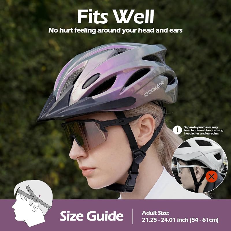 Fahrradhelm mit Fahrradbrille Set, Rennradhelm für Herren und Damen