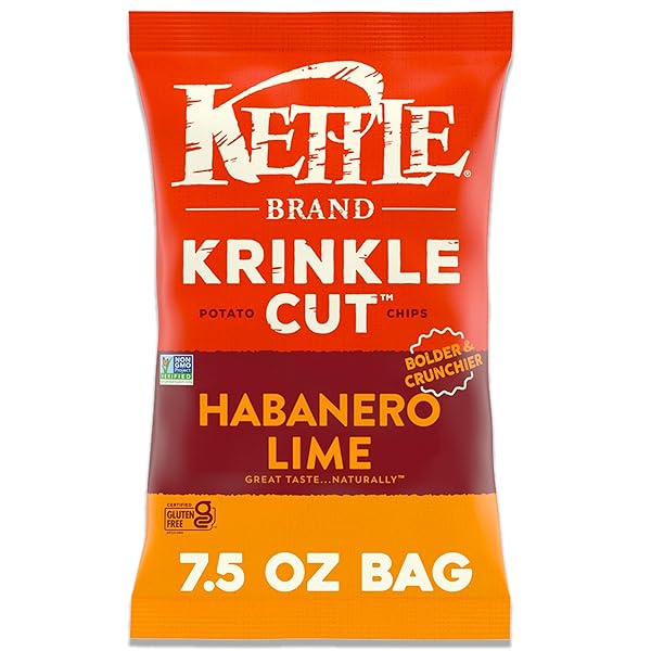 KETTLE BRAND POTATO CHIPS, KRINKLE CUT, HABANERO LIME...
