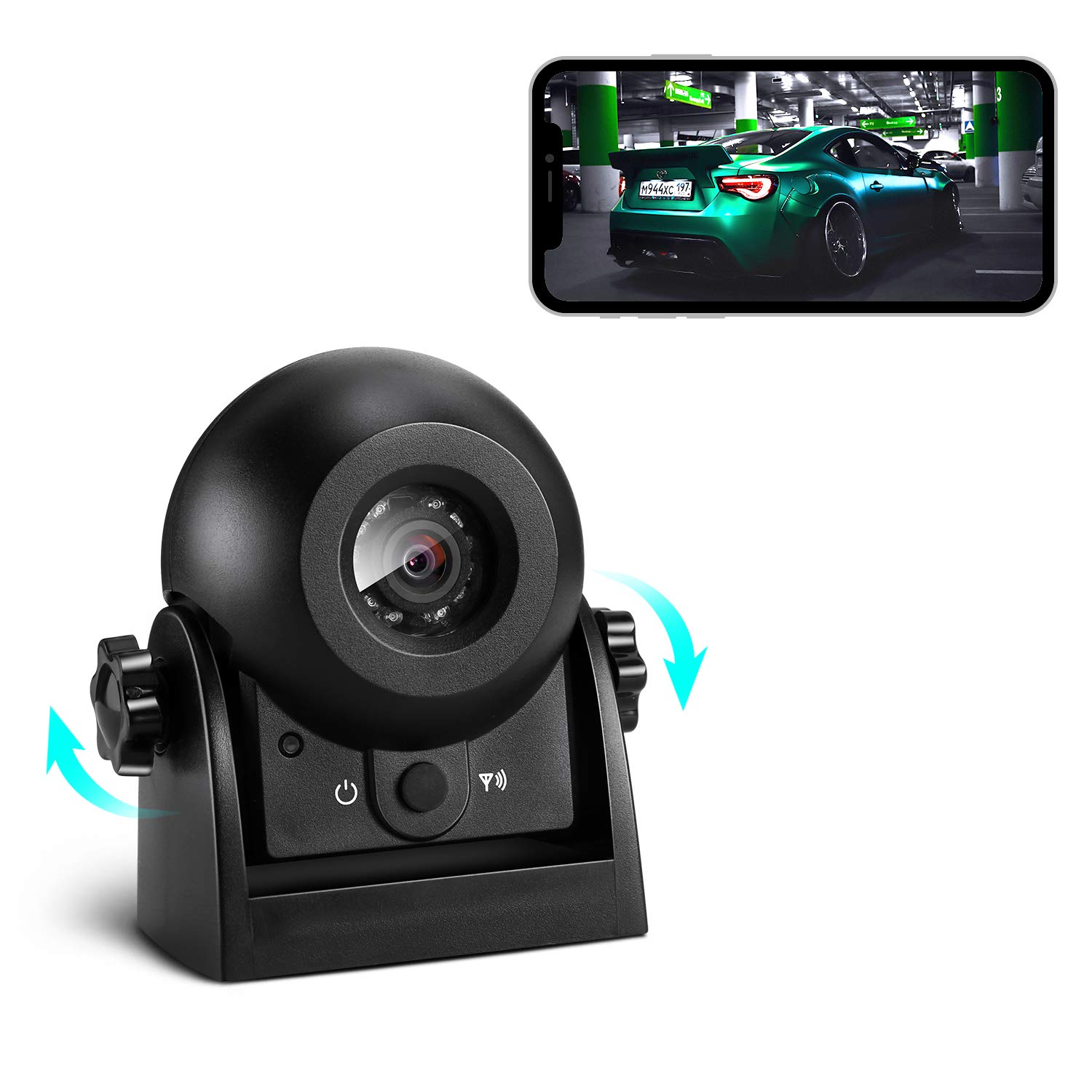 Reversing Camera Wireless WiFi Backup Camera Car Reversing Camera Magnetic Night Vision/IP68 Waterproof Rear View Camera Parking Camera Compatible with Android&iOS for Car Truck, RV, Van, Trailer