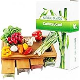 BAMBOO LAND- Large Bamboo Cutting Board with Containers, Food Prep Station, Cutting Board with Storage