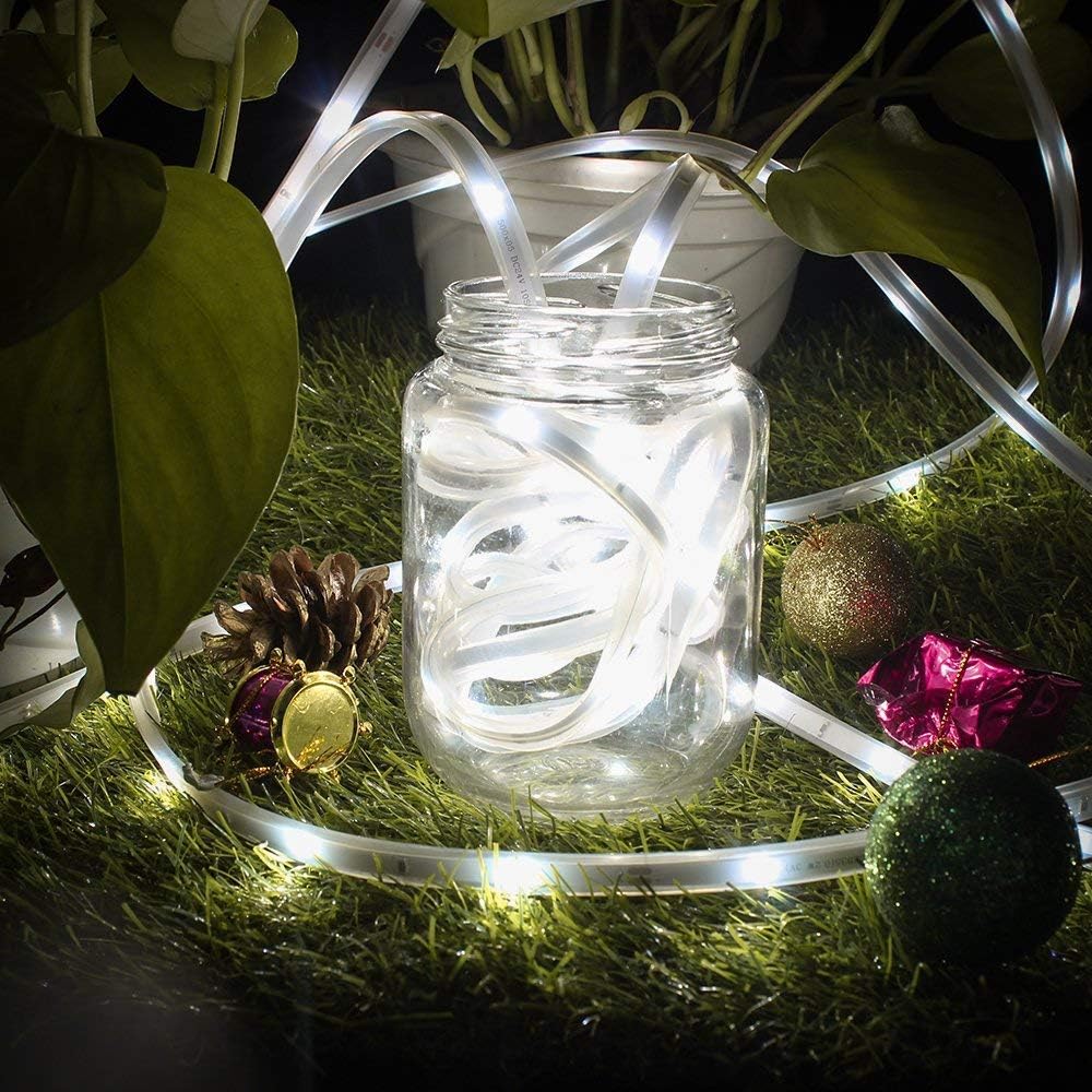 EONANT Solar Strip Light, 100LED 16.4ft/5M Waterproof SMD2835 LED Ribbon Mood Rope Light for Garden,Yard, Path, Fence, Stairs - Image 5