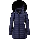 GOLDLADIES Women's Waterproof Long Down Jacket,Warm Winter Hooded Puffer Coat Thickened for Hiking Outdoor