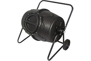 Koolscapes Wheeled Tumbling Composter – 50-Gallon Portable Eco-Friendly Rotating Bin BPA-Free Recycled Plastic with Sturdy St