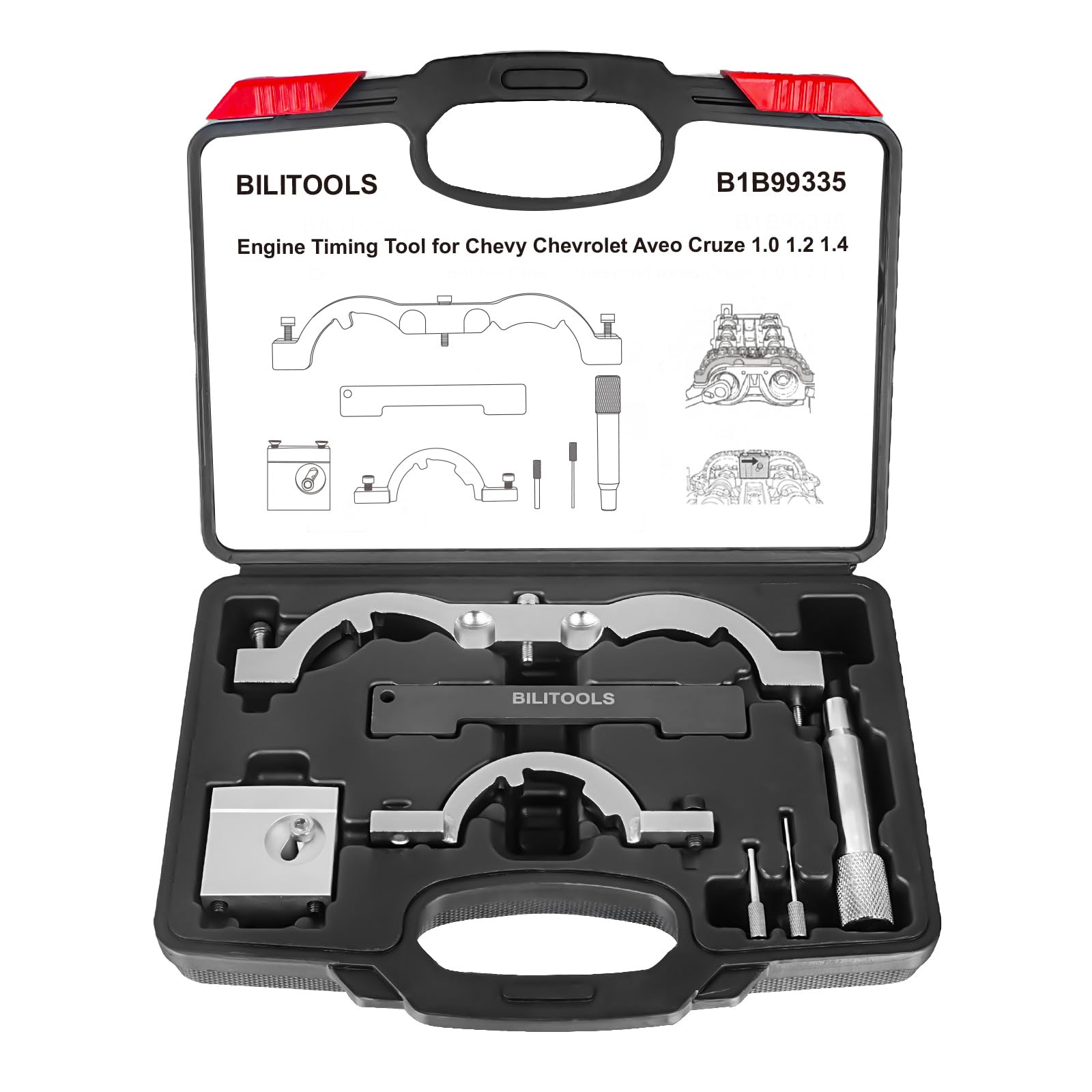 Photo 1 of BILITOOLS 1.0 1.2 1.4 L Turbo Engine Timing Tool Kit Compatible with GM Chevrolet Chevy Cruze Opel Vauxhall Camshaft Alignment Holding Locking Tool Set