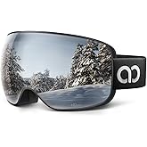 Lamicall Ski Goggles with 3X Anti-Fog - 100% UV Protection, OTG, Gifts for Skiing, Snowboard, Snowmobile, Men, Women