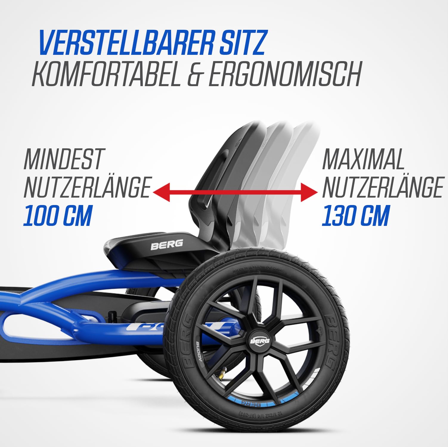 BERG Buddy Blue GoKart | Kinderfahrzeug, Tretfahrzeug mit hohem Sicherheitsstandard, Luftreifen und Freilauf, Kinderspielzeug geeignet für Kinder im Alter von 3-8 Jahren 2