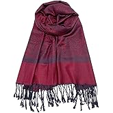 Wendyfull Pashmina Shawls and Wraps w/Fringe Two Tone Vintage Jacquard Paisley Rave Scarf for Weddings Festival