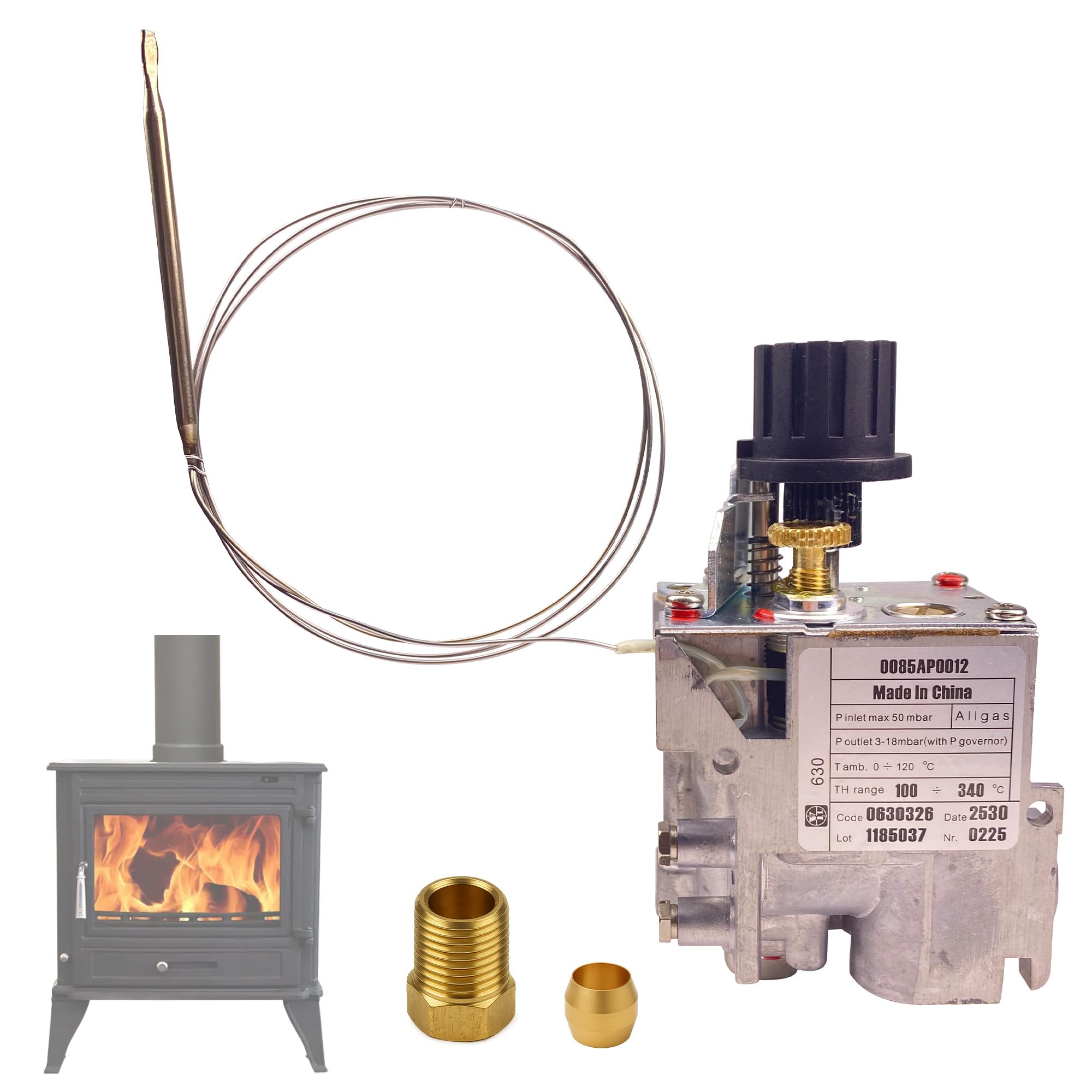 Photo 1 of 098237-08 Gas Control Valve-Fits SIT 630 Eurosit Vent Free Fireplace-Compatible with 0630545 & Other Models - Replacement for Natural Gas/LP Gas Fireplace Valves