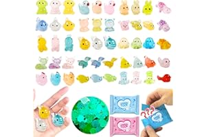 CIYOJA 50 Pcs Mystery Bag Mini Resin Animals Glow in The Dark Figurines, Mini Figures Blind Bags for DIY Crafts, Fairy Garden Decor, Dollhouse Accessories, Party Favors, Surprise Gifts for Kids