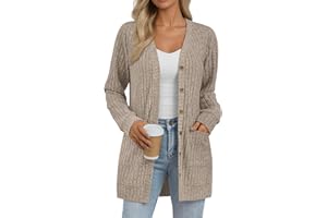 AUTOMET Women Long Cardigan Sweater Fall Lightweight Outfit Chunky 2025 Button Up Clothes with Pocket Coat Trendy Fashion