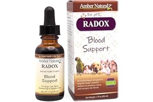 AMBER NATURALZ Radox Blood Support Herbal Blend for Dogs, Cats, Birds, Guinea Pigs, and Rabbits | Herbal Pet Supplement for Circulation and Iron | 1 Fluid Ounce Glass Bottle | Manufactured in The USA