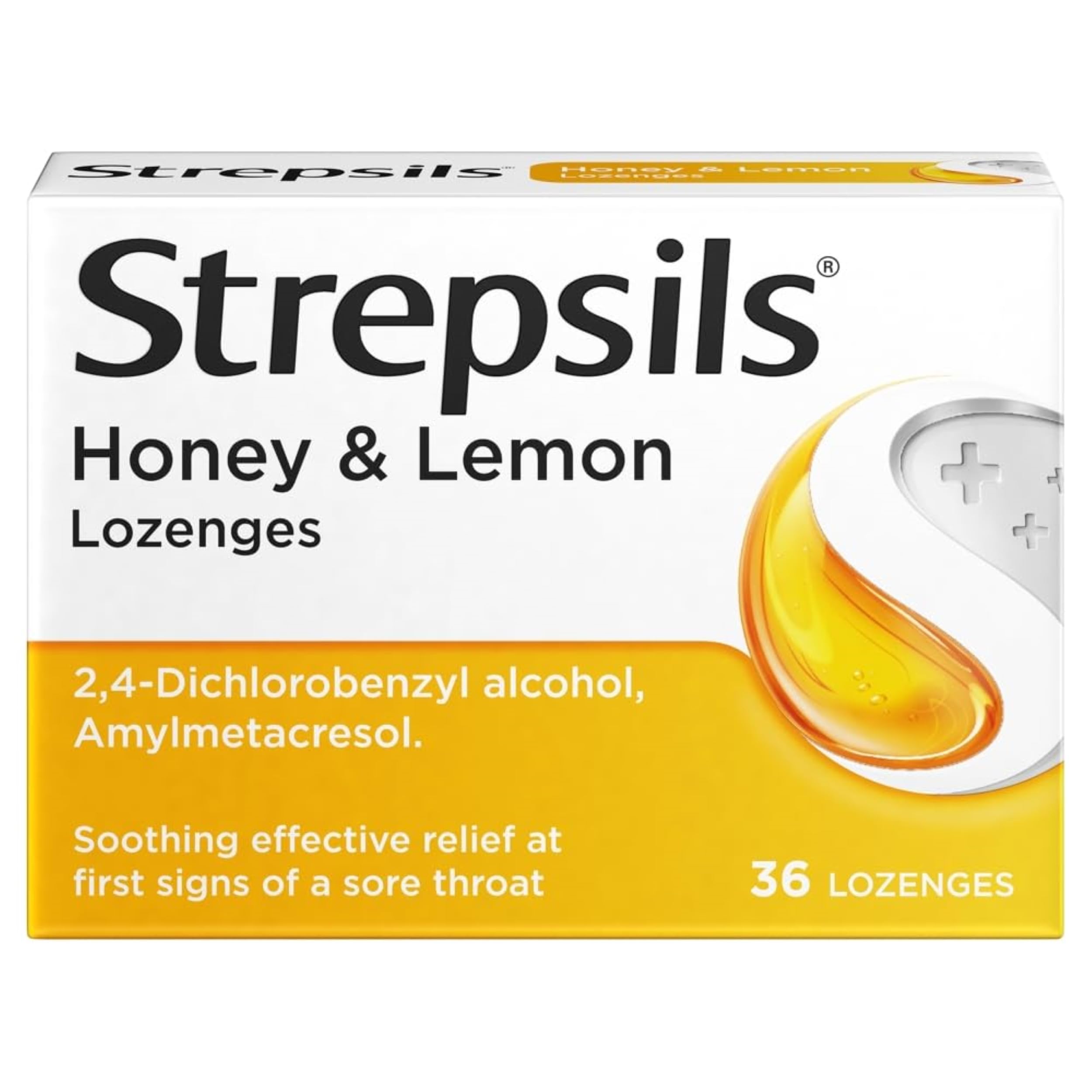 Strepsils Honey Lemon Lozenges, 36 Count - Fast Acting Sore Throat Relief, Soothes Fights Viral/Bacterial Infections, Effective Medication For Quick Comfort
